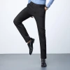 Summer stretch trousers, men's casual pants, men's casual fashion, thin, slim, straight-leg business formal suit pants details Picture